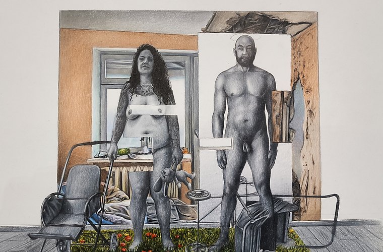 ...and now it is time to remedy - Work in progress - Mixed media on canvas - 130cm x 170cm - 2023