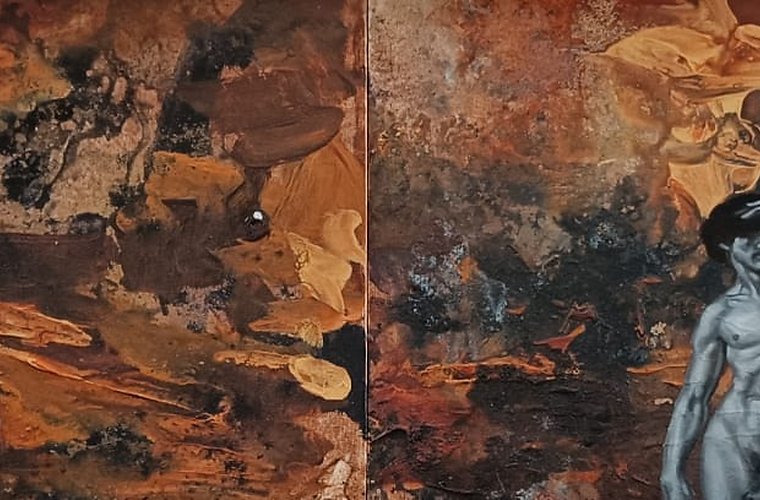 In Search of the Sun (after Joseph-Fortunet Layraud) - Mixed Media on Canvas - 30cm x 120cm