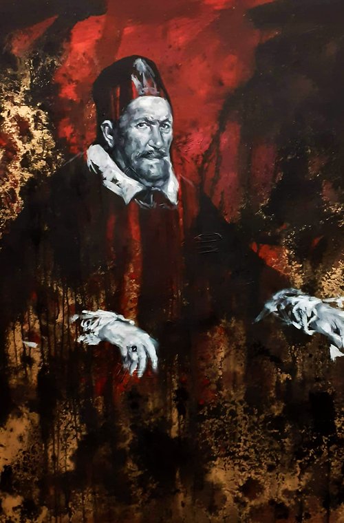 Pope Innocent X (after Diego Velazquez) - Mixed Media on Canvas - 120cm x 100cm