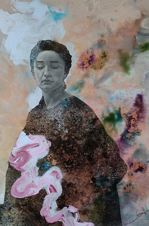 Dusk Awaits - Mixed Media on Canvas - 93cm x 73cm - 2025