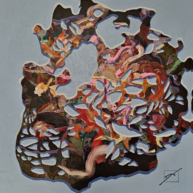 Henrietta Marie's Heart - Mixed Media on Canvas - 72cm x 72cm - 2025