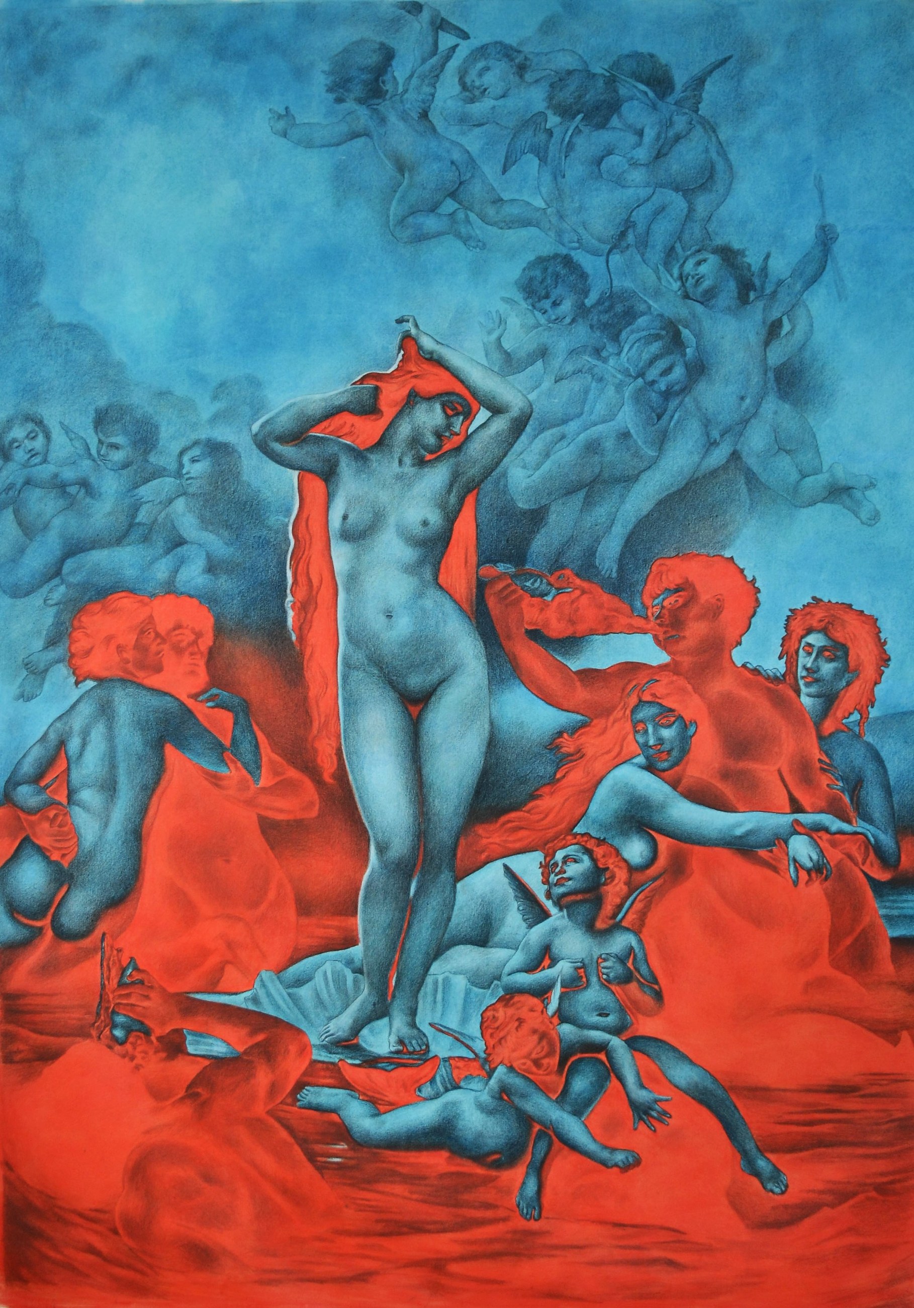 Birth of Love - Pencil and Oil on Canvas - 235cm x 160cm - 2021