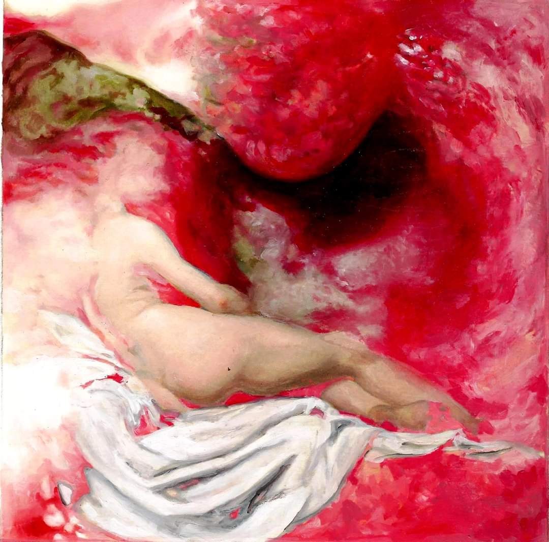 Reclining Ulcer - Oil on Paper - 21cm x 26cm - 2022